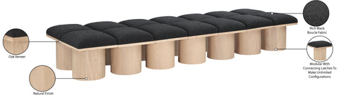 Celine Black Boucle Fabric Upholstered Bench, 14-Piece (Style 2)