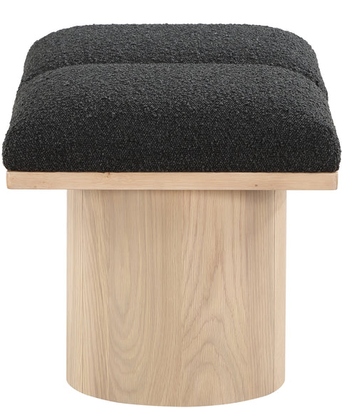 Celine Black Boucle Fabric Upholstered Bench, 2-Piece