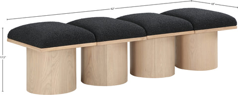 Celine Black Boucle Fabric Upholstered Bench, 4-Piece (Style 2)