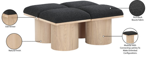 Celine Black Boucle Fabric Upholstered Bench, 4-Piece (Style 3)