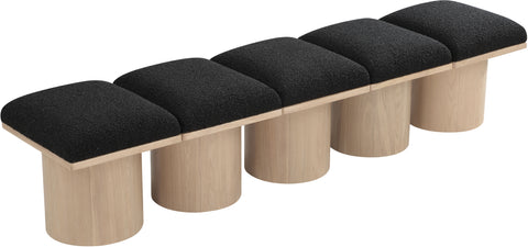 Louie Black Boucle Fabric Bench A