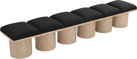 Louie Black Boucle Fabric Bench A