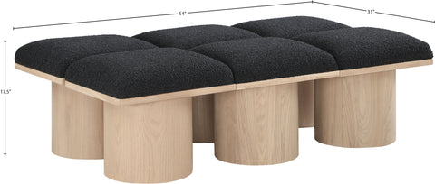 Celine Black Boucle Fabric Upholstered Bench, 6-Piece (Style 3)