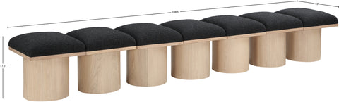 Celine Black Boucle Fabric Upholstered Bench, 7-Piece (Style 2)
