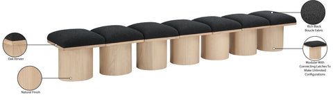 Celine Black Boucle Fabric Upholstered Bench, 7-Piece (Style 2)