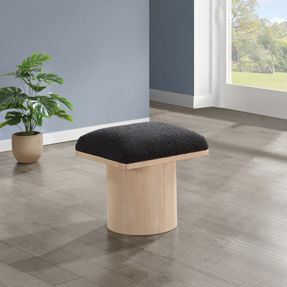 Auberge Black Boucle Fabric Bench/Stool