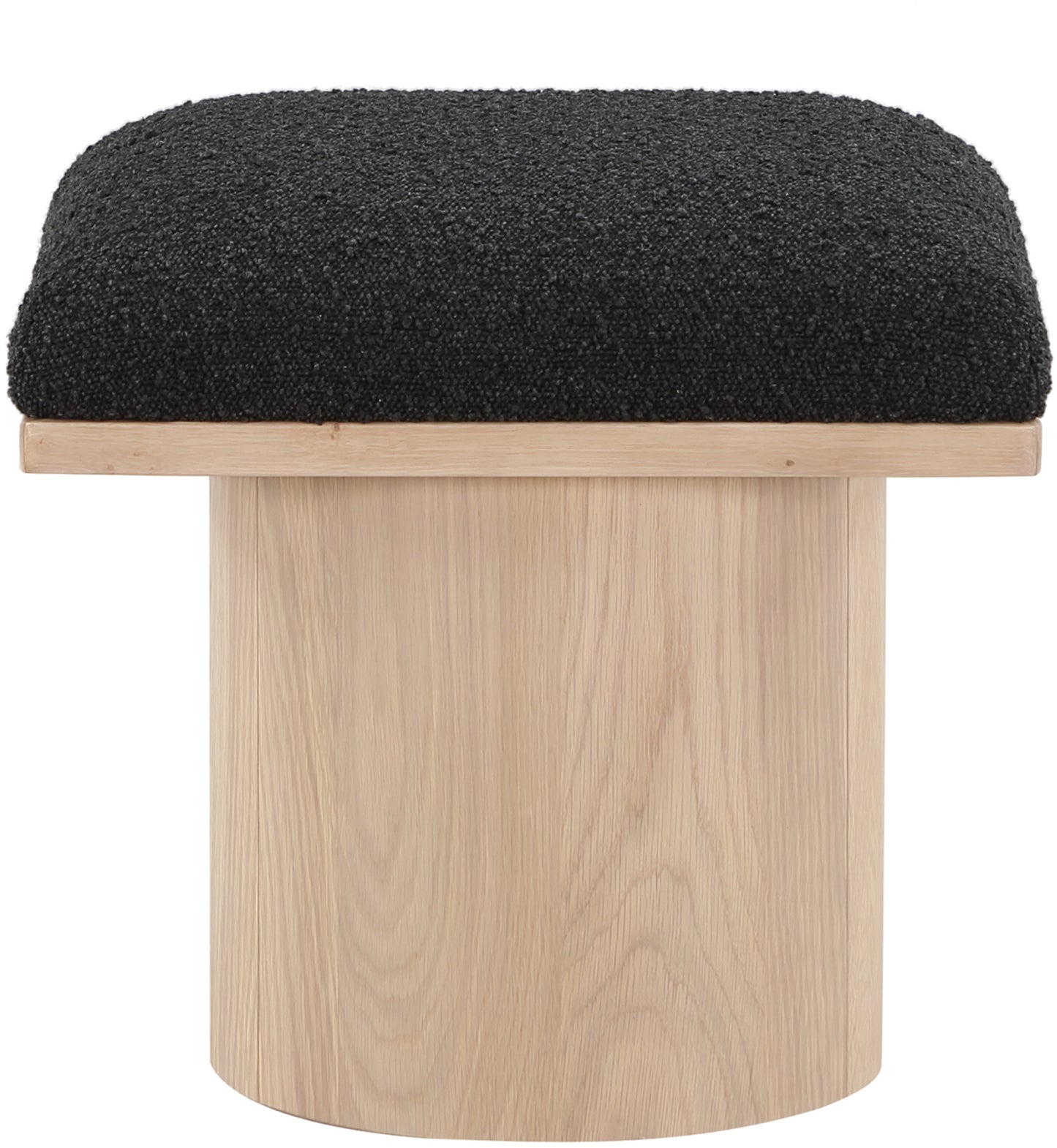 auberge black boucle fabric bench/stool