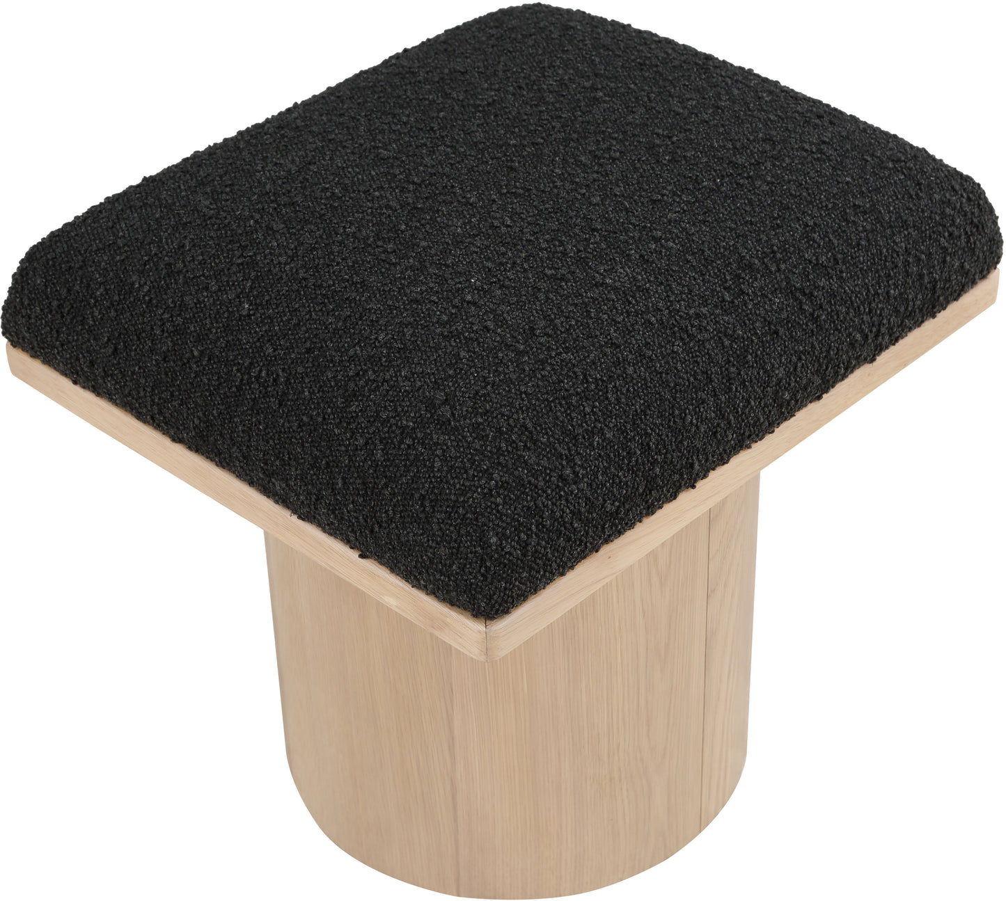 auberge black boucle fabric bench/stool