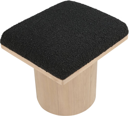 Auberge Black Boucle Fabric Bench/Stool