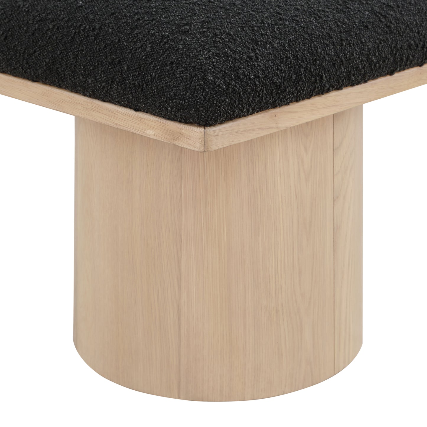 auberge black boucle fabric bench/stool