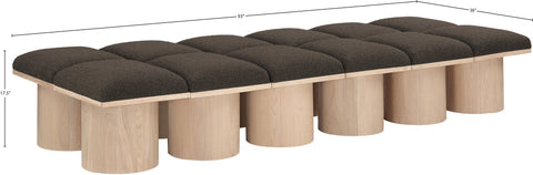 Celine Brown Boucle Fabric Upholstered Bench, 12-Piece (Style 2)