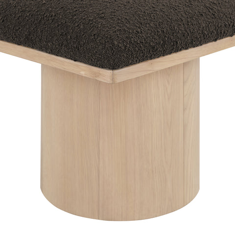 Celine Brown Boucle Fabric Upholstered Bench, 12-Piece (Style 2)