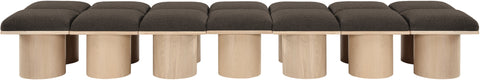 Celine Brown Boucle Fabric Upholstered Bench, 14-Piece