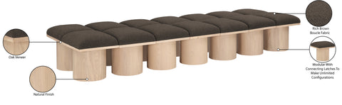 Celine Brown Boucle Fabric Upholstered Bench, 14-Piece (Style 2)