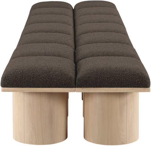 Celine Brown Boucle Fabric Upholstered Bench, 14-Piece (Style 2)