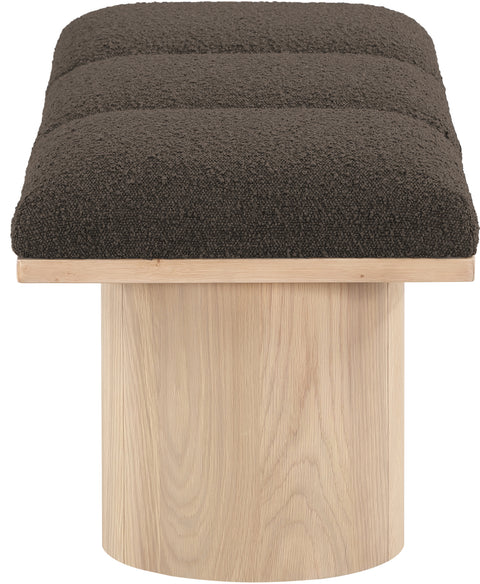 Celine Brown Boucle Fabric Upholstered Bench, 3-Piece