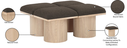 Celine Brown Boucle Fabric Upholstered Bench, 4-Piece (Style 3)