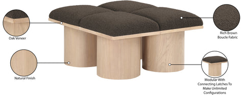 Celine Brown Boucle Fabric Upholstered Bench, 4-Piece (Style 4)