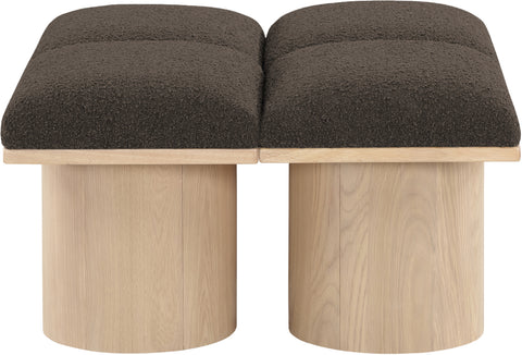 Celine Brown Boucle Fabric Upholstered Bench, 4-Piece (Style 4)