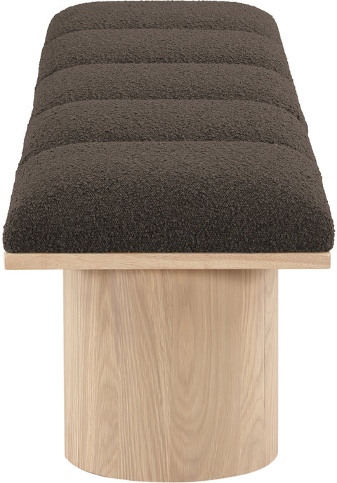 Celine Brown Boucle Fabric Upholstered Bench, 5-Piece