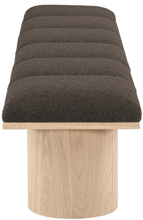 Celine Brown Boucle Fabric Upholstered Bench, 6-Piece