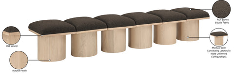 Celine Brown Boucle Fabric Upholstered Bench, 6-Piece (Style 2)