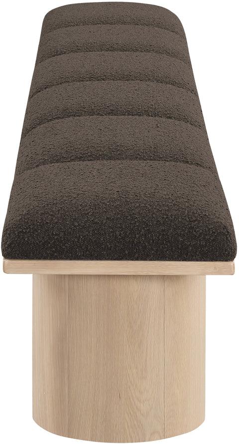 Celine Brown Boucle Fabric Upholstered Bench, 6-Piece (Style 2)