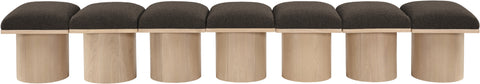 Celine Brown Boucle Fabric Upholstered Bench, 7-Piece (Style 2)