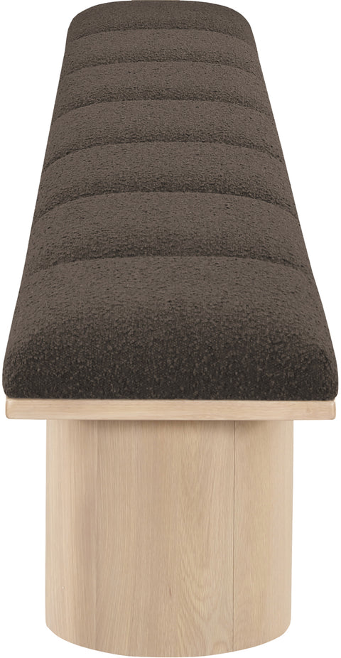 Celine Brown Boucle Fabric Upholstered Bench, 7-Piece (Style 2)