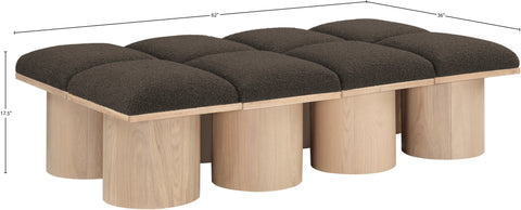 Celine Brown Boucle Fabric Upholstered Bench, 8-Piece (Style 2)