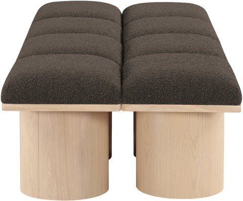 Celine Brown Boucle Fabric Upholstered Bench, 8-Piece (Style 2)