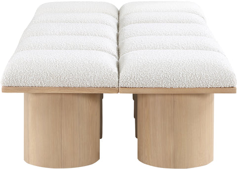 Celine Cream Boucle Fabric Upholstered Bench, 10-Piece
