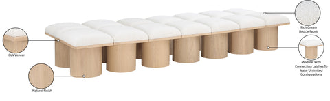 Celine Cream Boucle Fabric Upholstered Bench, 14-Piece (Style 2)