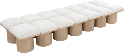 Louie Cream Boucle Fabric Bench D