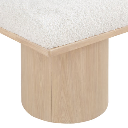 Louie Cream Boucle Fabric Bench D