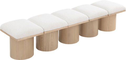 Louie Cream Boucle Fabric Bench A