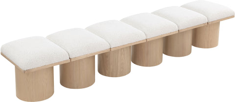 Louie Cream Boucle Fabric Bench A