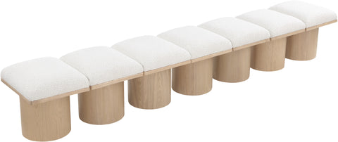 Louie Cream Boucle Fabric Bench A