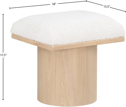 Auberge Cream Boucle Fabric Bench/Stool