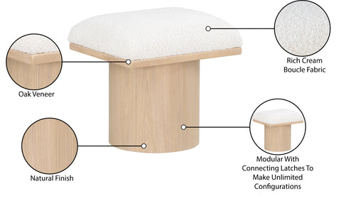 Auberge Cream Boucle Fabric Bench/Stool