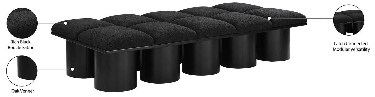 louie black boucle fabric bench d