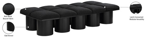 Louie Black Boucle Fabric Bench D