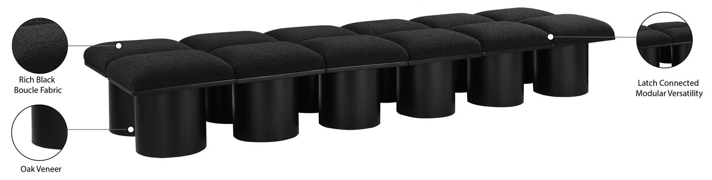 louie black boucle fabric bench c