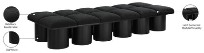 Louie Black Boucle Fabric Bench D