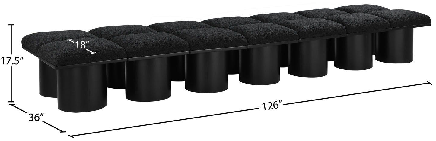 louie black boucle fabric bench c