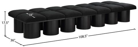 Louie Black Boucle Fabric Bench D