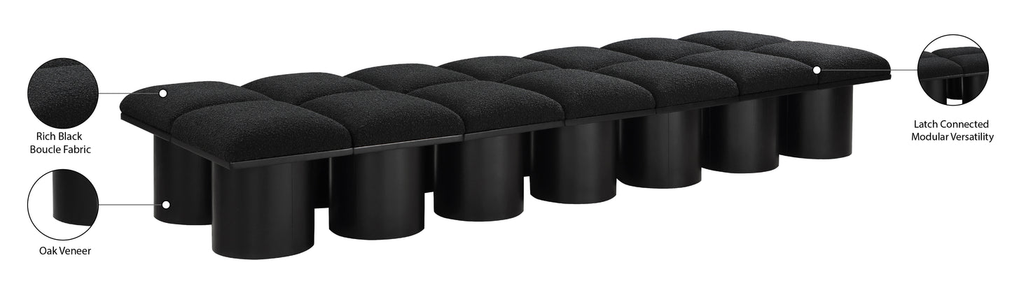 louie black boucle fabric bench d