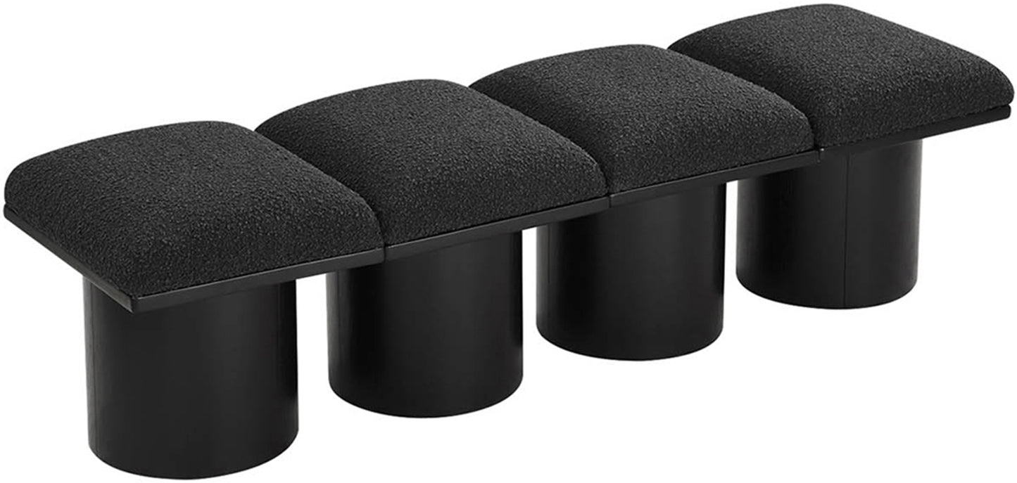 louie black boucle fabric bench a
