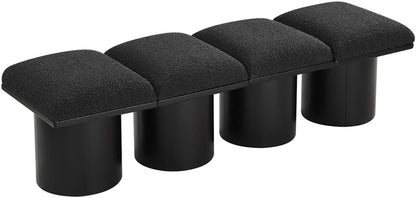 Louie Black Boucle Fabric Bench A