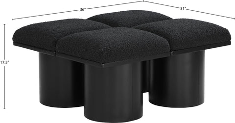 Celine Black Boucle Fabric Upholstered Bench, 4-Piece (Style 3) (Style 2)